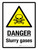 Danger: Slurry Gases with Hazard Triangle Portrait - Wall Sign