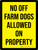 No Off Farm Dogs Allowed On Property Portrait - Wall Sign