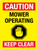 Caution: Mower Operating Keep Clear Portrait - Wall Sign