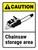 Caution: ANSI Chainsaw Storage Area Portrait - Wall Sign