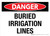 Danger: Buried Irrigation Lines Landscape - Wall Sign