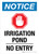 Notice: Irrigation Pond No Entry Portrait - Wall Sign