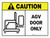Caution: AGV Door Only ANSI Landscape - Wall Sign