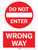 Do Not Enter - Wrong Way Portrait - Wall Sign