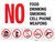 NO Food/Drinking/Smoking/Cell Phone/Weapons with Icons Landscape - Wall Sign