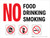 NO Food/Drinking/Smoking with Icons Landscape - Wall Sign