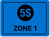 5S Zone 1 Blue Rectangular - Floor Sign