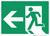 Green Emergency Exit Arrow Left Icon Rectangular - Floor Sign