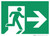 Green Emergency Exit Arrow Right Icon Rectangular - Floor Sign