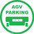 AGV Parking Green with Icon Circular - Floor Sign