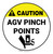 Caution: AGV Pinch Points with Icon Circular - Floor Sign