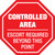 Controlled Area Escort Required Stop Sign - Floor Sign
