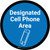 Designated Cell Phone Area Blue with Icon Circular - Floor Sign