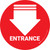 Entrance Arrow Down Red Circular - Floor Sign