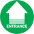 Entrance Arrow Up Green Circular - Floor Sign