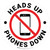 Heads Up Phones Down with Icon White Circular - Floor Sign