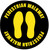 Pedestrian Walkway Feet Icon Black Circular - Floor Sign