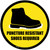 Puncture Resistant Shoes Required Yellow with Icon Circular - Floor Sign