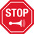 STOP with Horn Icon Stop sign - Floor Sign