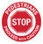 STOP: Pedestrians Proceed with Caution with Stop Sign Icon Circular - Floor Sign