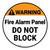 Warning: FIre Alarm Panel Do Not Block Circular - Floor Sign