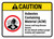 Caution: ANSI Asbestos Containing Material (ACM) Cancer and Lung Disease Hazard Landscape - Wall Sign