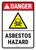 Danger: ANSI Asbestos Hazard with Icon Portrait - Wall Sign