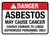 Danger: ANSI Asbestos May Cause Cancer Causes Damage To Lungs Authorized Personnel Only Landscape - Wall Sign