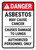 Danger: ANSI Asbestos May Cause Damage To Lungs Authorized Personnel Only Portrait - Wall Sign