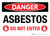 Danger: Asbestos Do Not Enter with Icons Landscape - Wall Sign