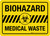 Biohazard Medical Waste with Icon Landscape - Wall Sign