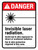 Danger: ANSI Invisible Laser Radiation - Avoid Eye & Skin Exposure Portrait - Wall Sign