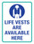 Life Vests Are Available Here Portrait- Wall Sign