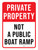 Private Property: Not A Public Boat Ramp Portrait - Wall Sign