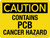 Caution: Contains PCB Cancer Hazard Landscape - Wall Sign