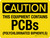 Caution: This Equipment Contains PCBs (Polychlorinated Biphynyls) Landscape - Wall Sign