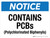 Notice: Contains No PCBs Landscape - Wall Sign