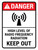 Danger: ANSI High Level Of Radio Frequency Radiation Keep Out Portrait - Wall Sign