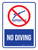 No Diving Blue with Icon Portrait - Wall Sign