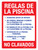 Pool Rules - Pool Hours - No Diving Red Spanish Portrait - Wall Sign