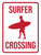 Surfer Crossing with Icon Portrait - Wall Sign
