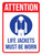 Warning: Life Jackets Must Be Worn with Icon Portrait - Wall Sign