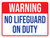 Warning: No Lifeguard On Duty Landscape - Wall Sign