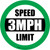 Speed Limit 3 mph Green Circular - Floor Sign