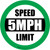 Speed Limit 5 mph Green Circular - Floor Sign