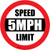 Speed Limit 5 mph Red Circular - Floor Sign