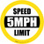 Speed Limit 5 mph Yellow Circular - Floor Sign