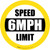 Speed Limit 6 mph Yellow Circular - Floor Sign