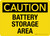 Caution: Battery Storage Area Landscape - Wall Sign