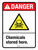 Danger: Chemicals Stored Here Portrait ANSI - Wall Sign